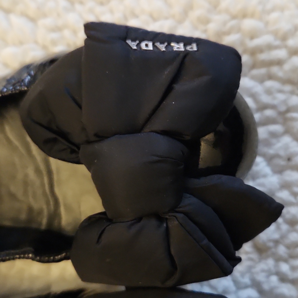 Prada Black Bow Ballet Flats - Picture 2 of 8